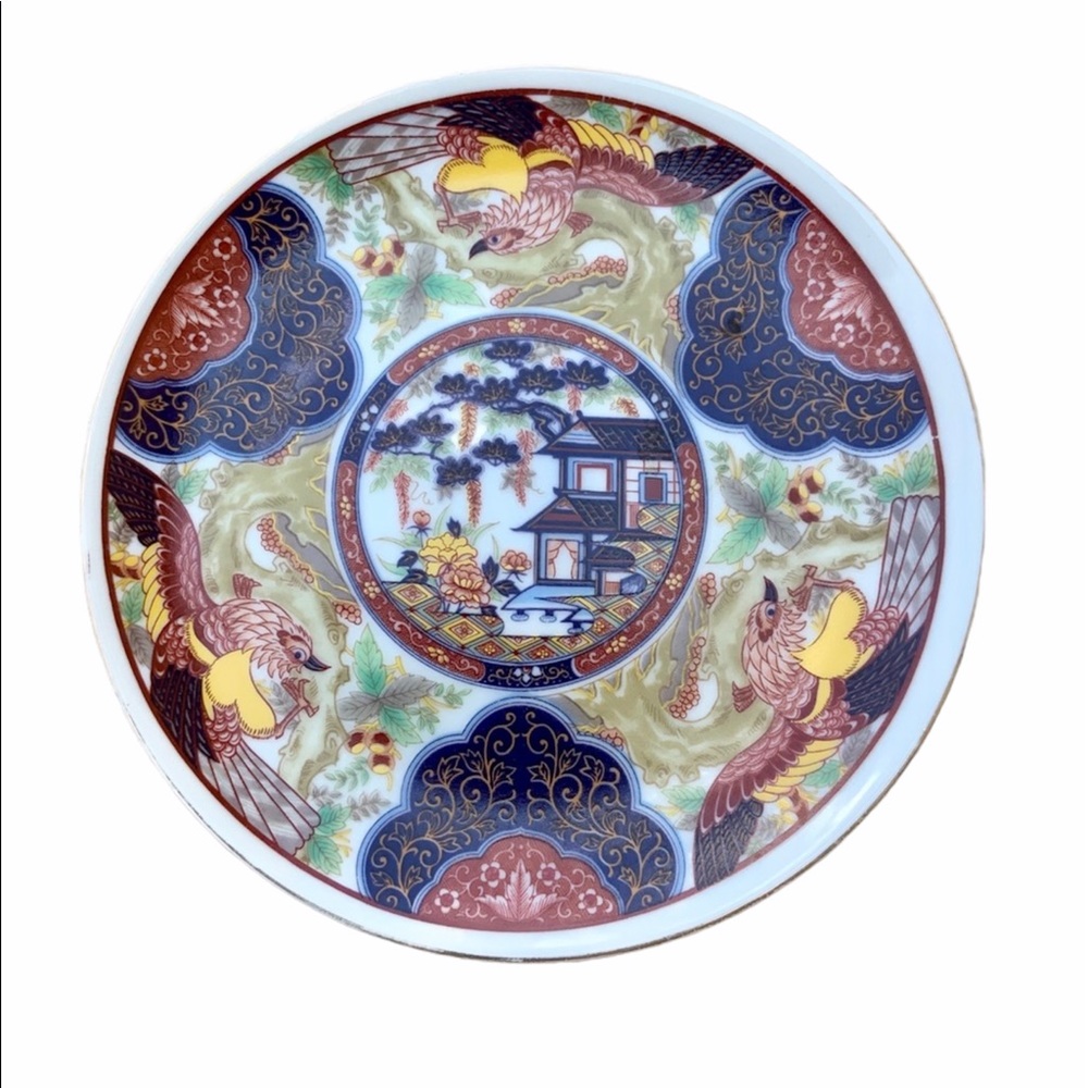 Vintage Imari Ware Japan Minka Phasianus decorative plate phoenix bird